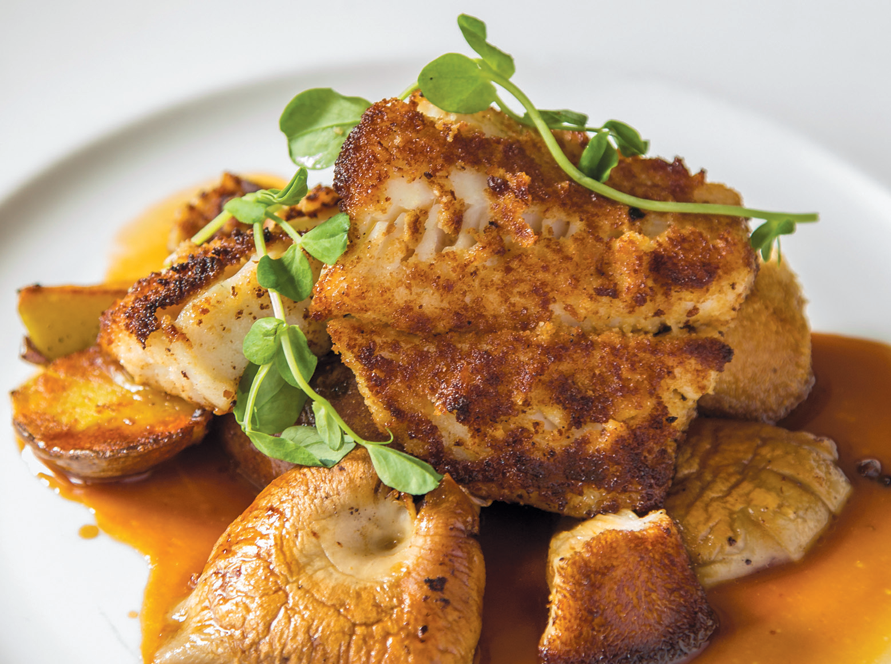 Brioche-Crusted Walleye with Mushroom Ragout | Edible WOW