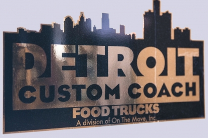 Detroit Custom Coach food trucks sign